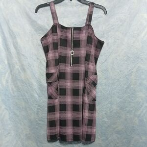Limited Too Black/Pink Plaid Jumper           SZ 16/18